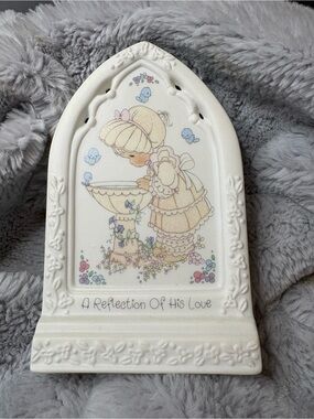 Precious Formals Ceramic Wall Plaque in White with Pastel Accents